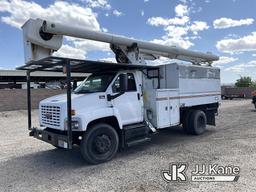 (Albuquerque, NM) Altec LRV56, Over-Center Bucket Truck mounted behind cab on 2008 GMC C7500 Chipper