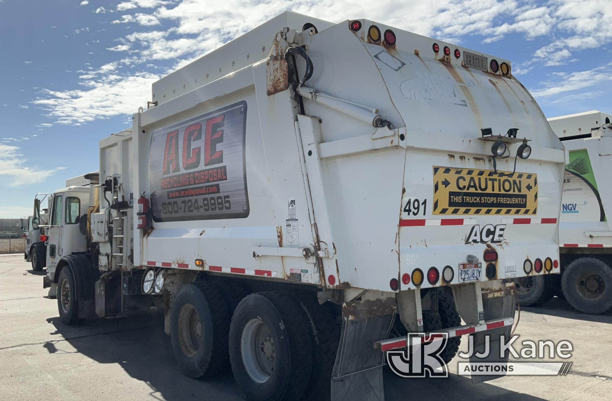 (Salt Lake City, UT) 2009 Autocar Xpeditor T/A Side Load Garbage/Compactor Truck Runs & Moves