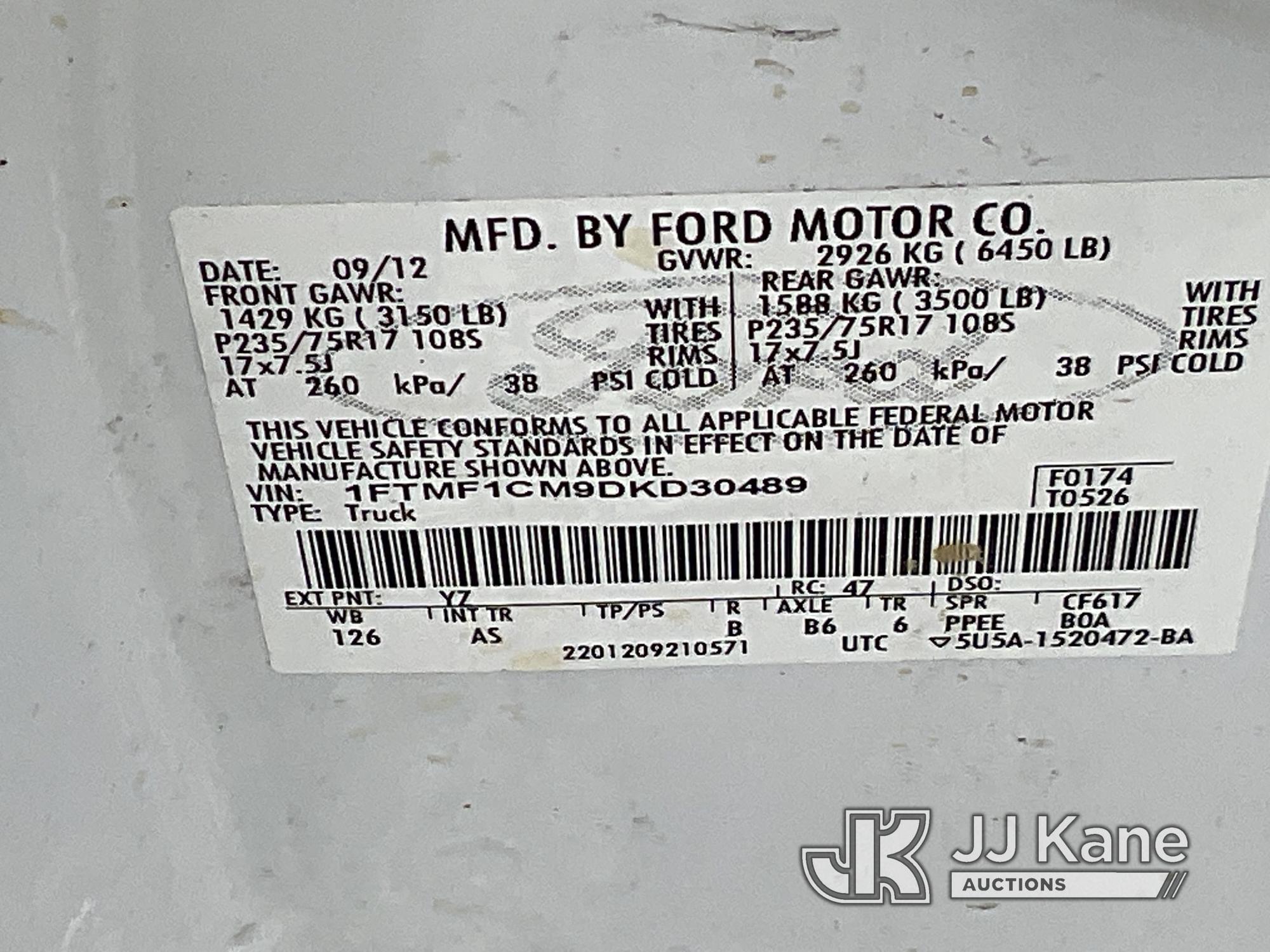 (Verona, KY) 2013 Ford F150 Pickup Truck Runs & Moves) (ABS & Brake Light On) (Duke Unit