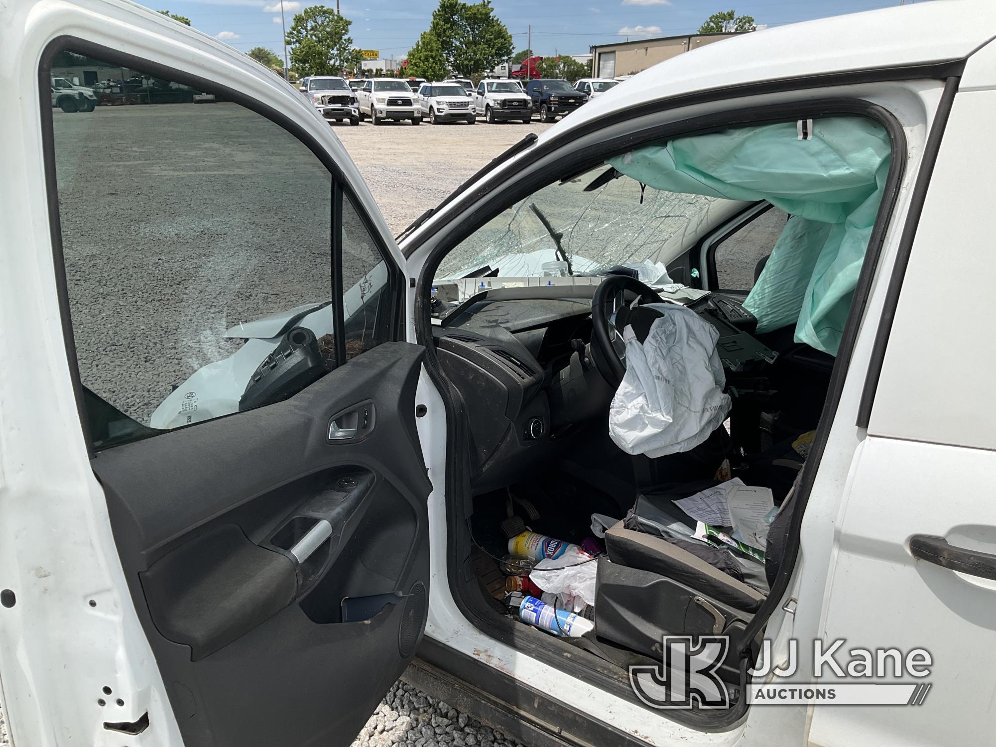 (Villa Rica, GA) 2016 Ford Transit Connect Mini Cargo Van, (GA Power Unit) Wrecked, Not Running, Con