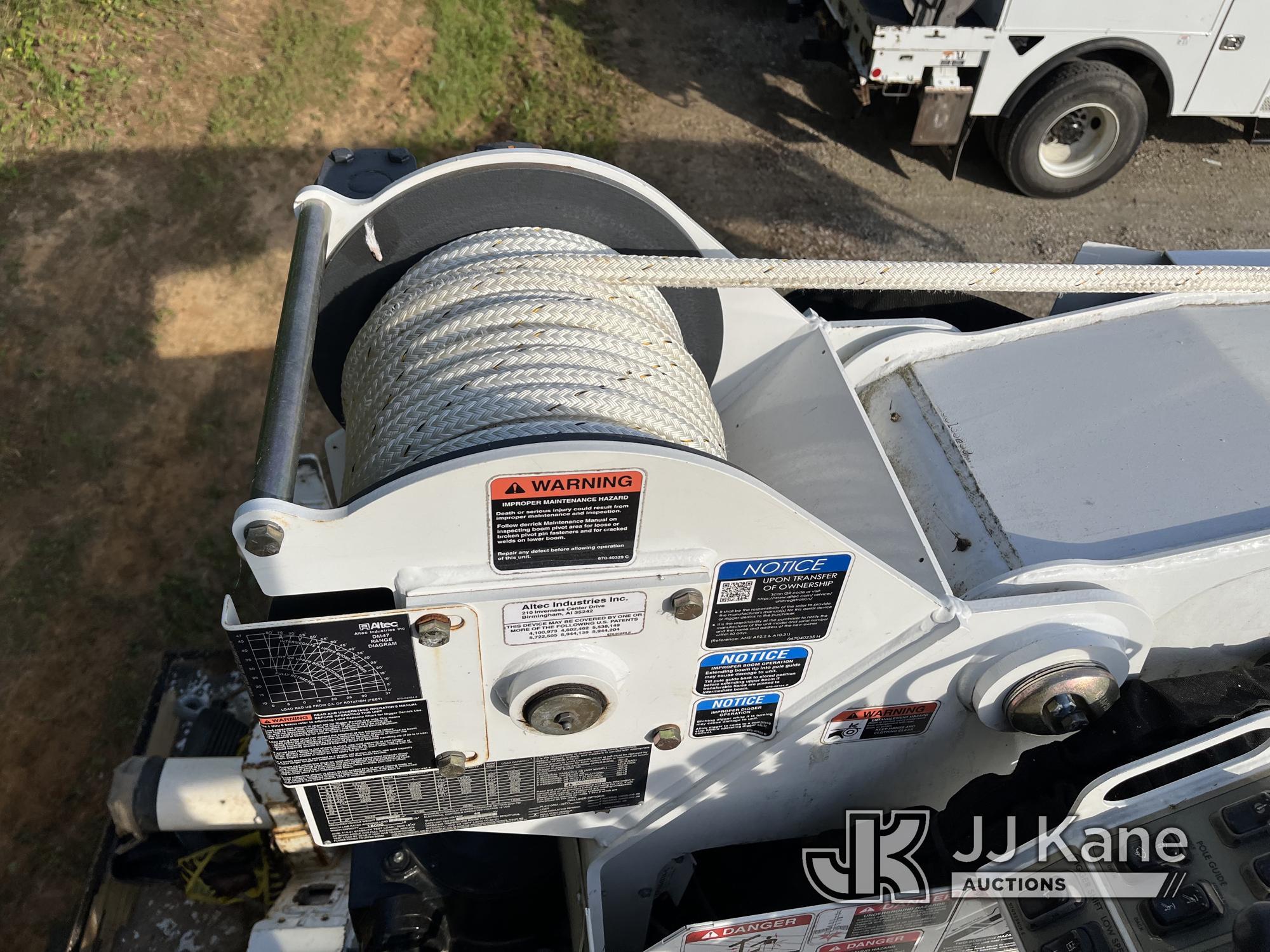 (Chester, VA) Altec DM47B-TR, Digger Derrick rear mounted on 2020 International HV507 4x4 Utility Tr