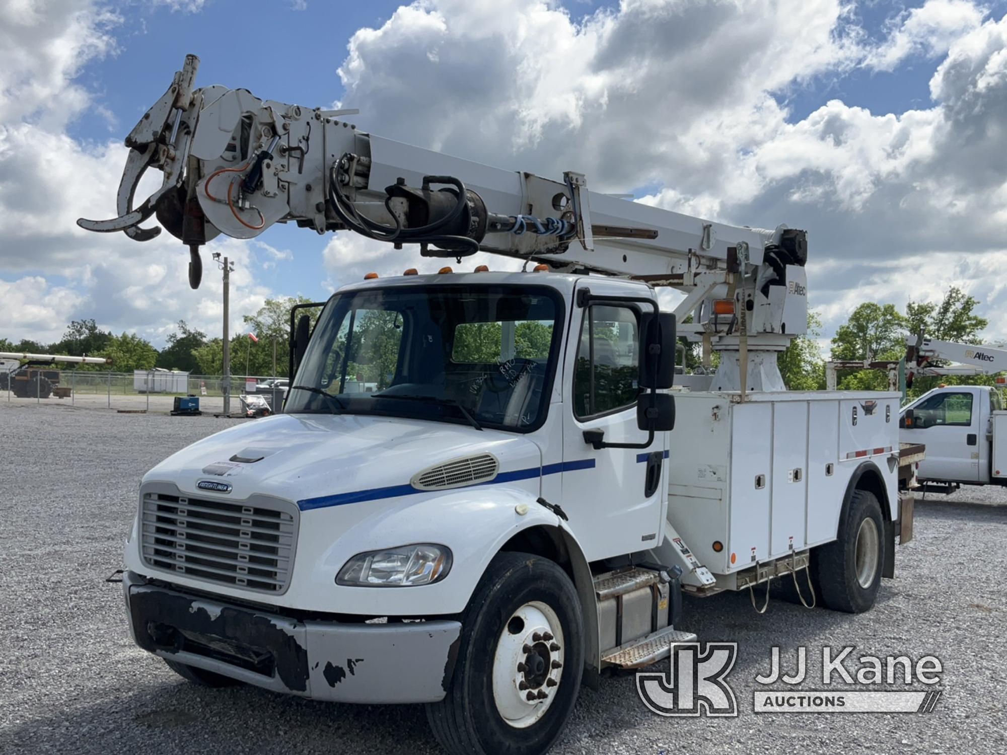 (Verona, KY) Altec DM47-TR, Digger Derrick rear mounted on 2011 Freightliner M2 106 Utility Truck Ru