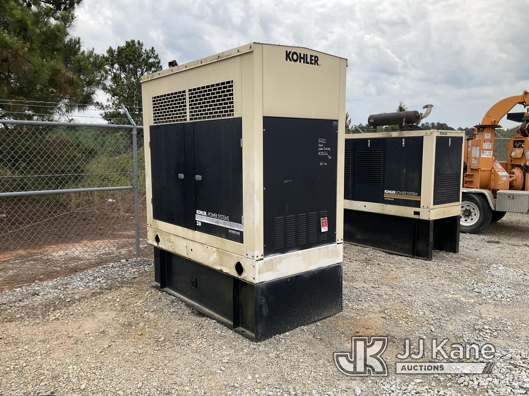 (Villa Rica, GA) 2003 Kohler 20RE0ZJB-QS2, 26KW Standby Generator Runs