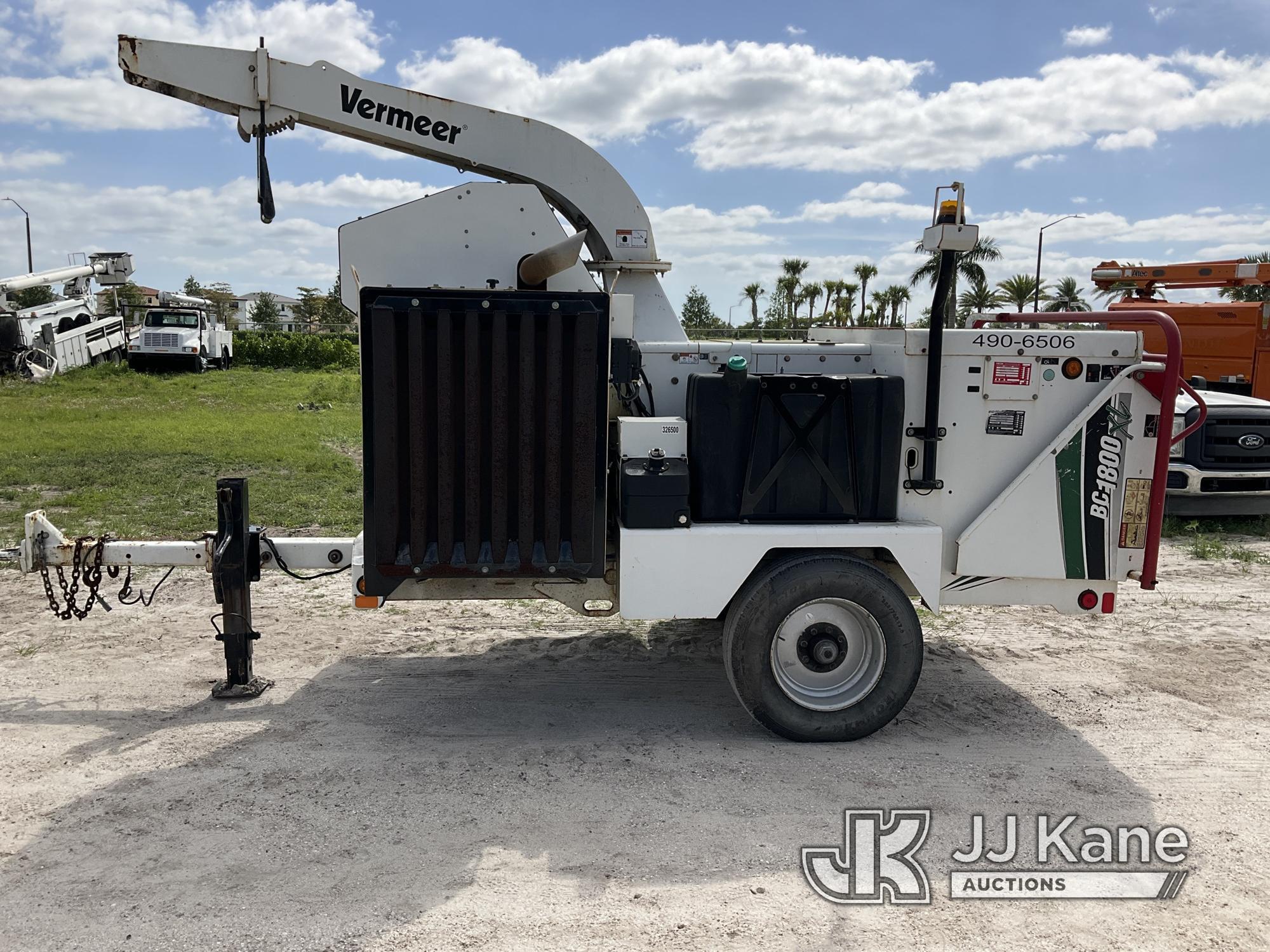 (Westlake, FL) 2016 Vermeer BC1800XL Chipper (18in Drum), trailer mtd No Title)(Runs, Hour Meter & C