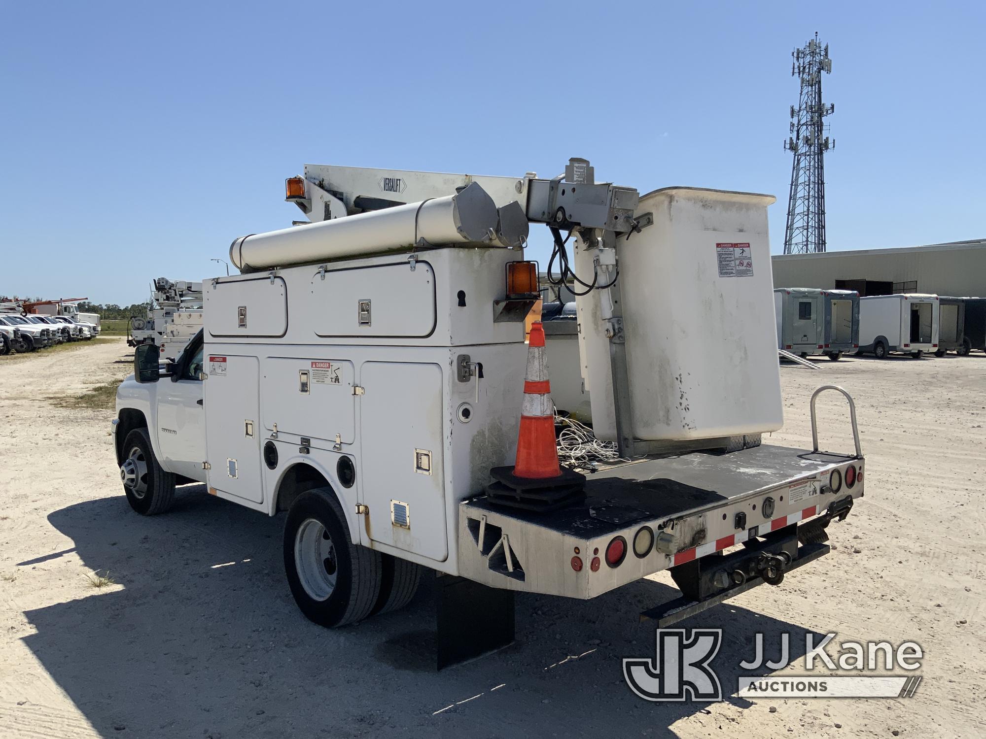 (Westlake, FL) Versalift TEL29, Telescopic Non-Insulated Bucket Truck mounted behind cab on 2012 Che