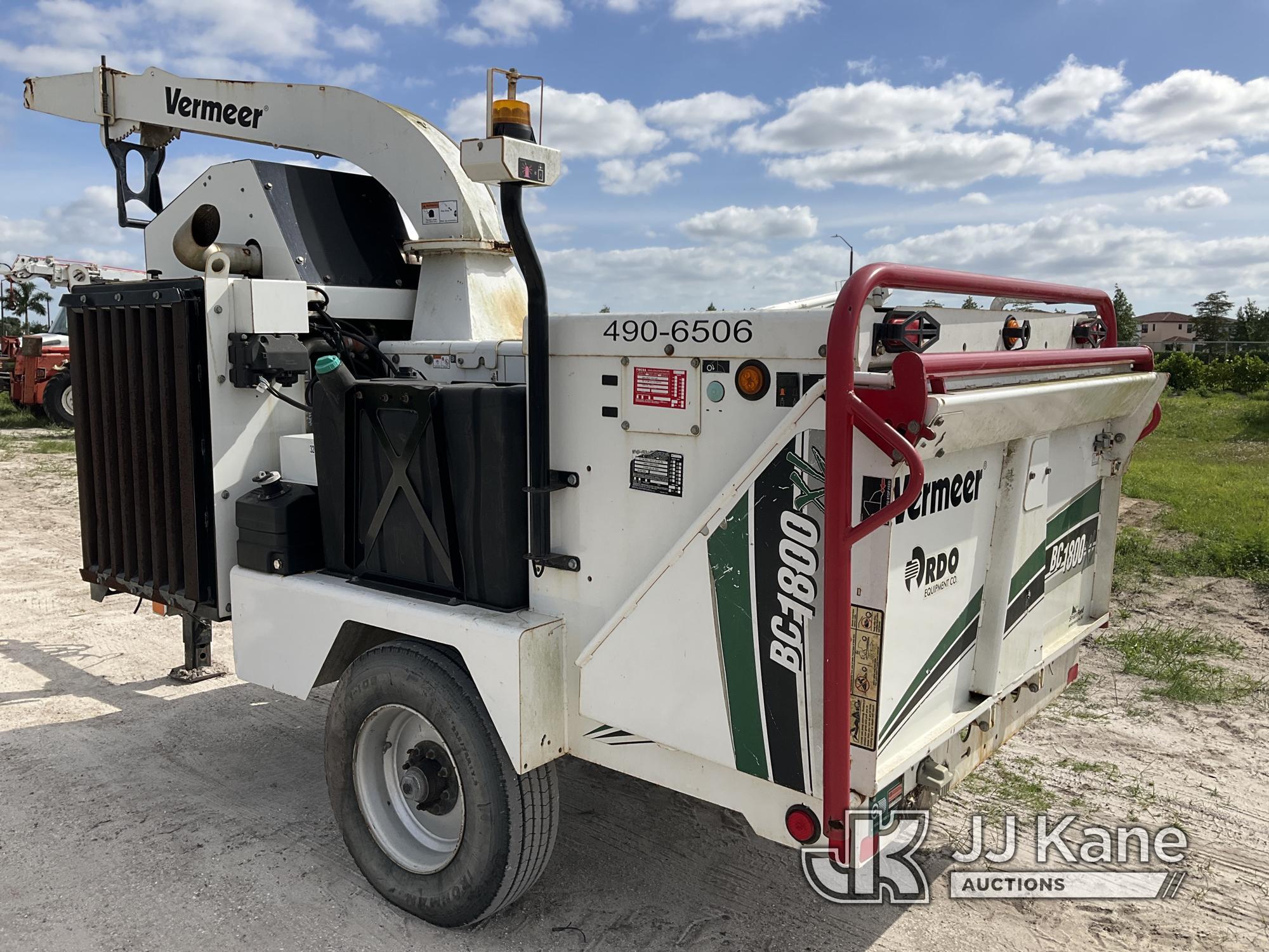 (Westlake, FL) 2016 Vermeer BC1800XL Chipper (18in Drum), trailer mtd No Title)(Runs, Hour Meter & C