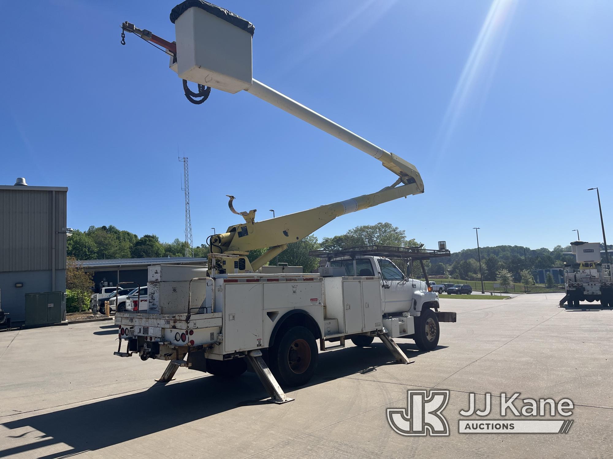 (Oakwood, GA) Altec AA755L, Material Handling Bucket Truck rear mounted on 1999 GMC C8500 Utility Tr