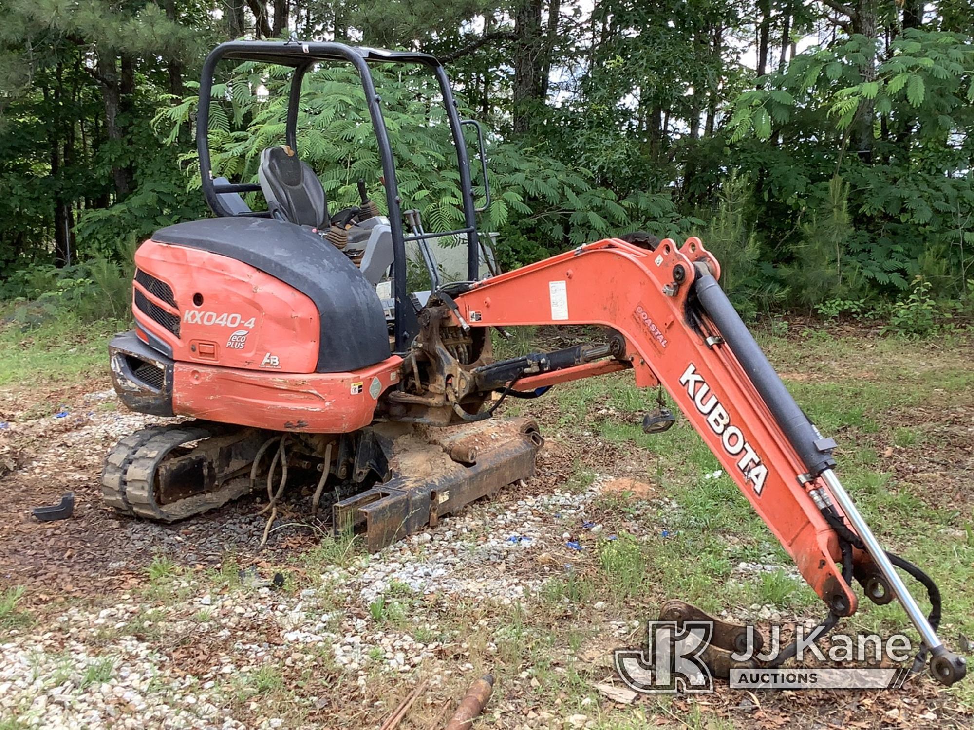 (Douglasville, GA) 2016 Kubota KX040-4 Mini Hydraulic Excavator Not Running Condition Unknown, Parts