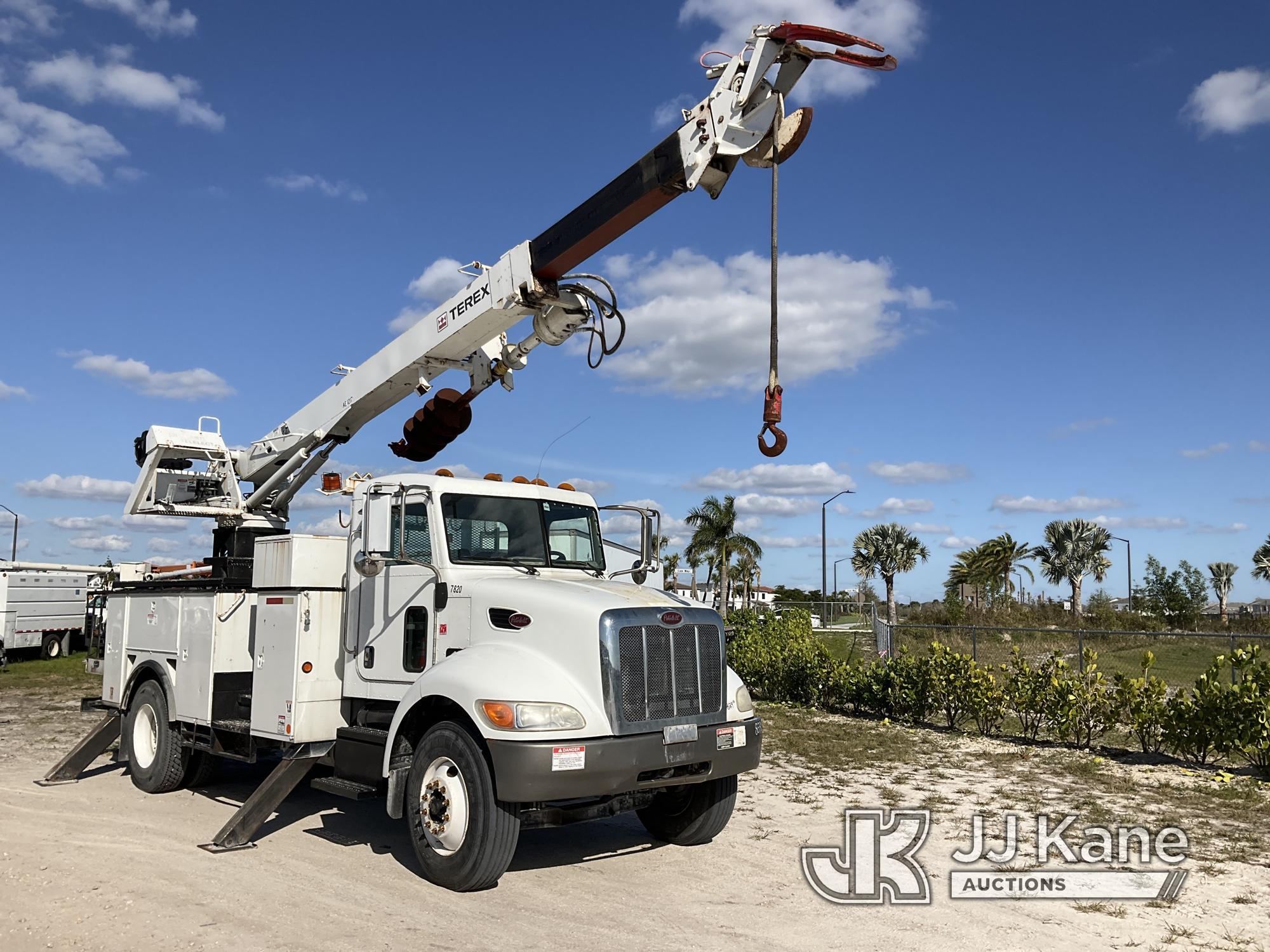 (Westlake, FL) Terex Commander 4047, Digger Derrick rear mounted on 2007 Peterbilt 335 Utility Truck