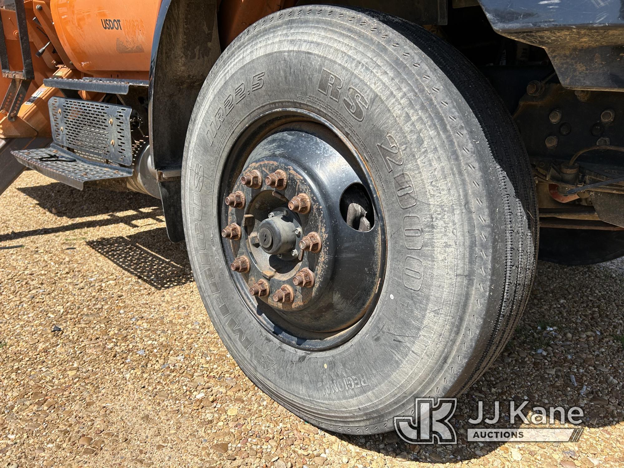 (Byram, MS) Altec LR756, Over-Center Bucket Truck mounted behind cab on 2013 Ford F750 Chipper Dump