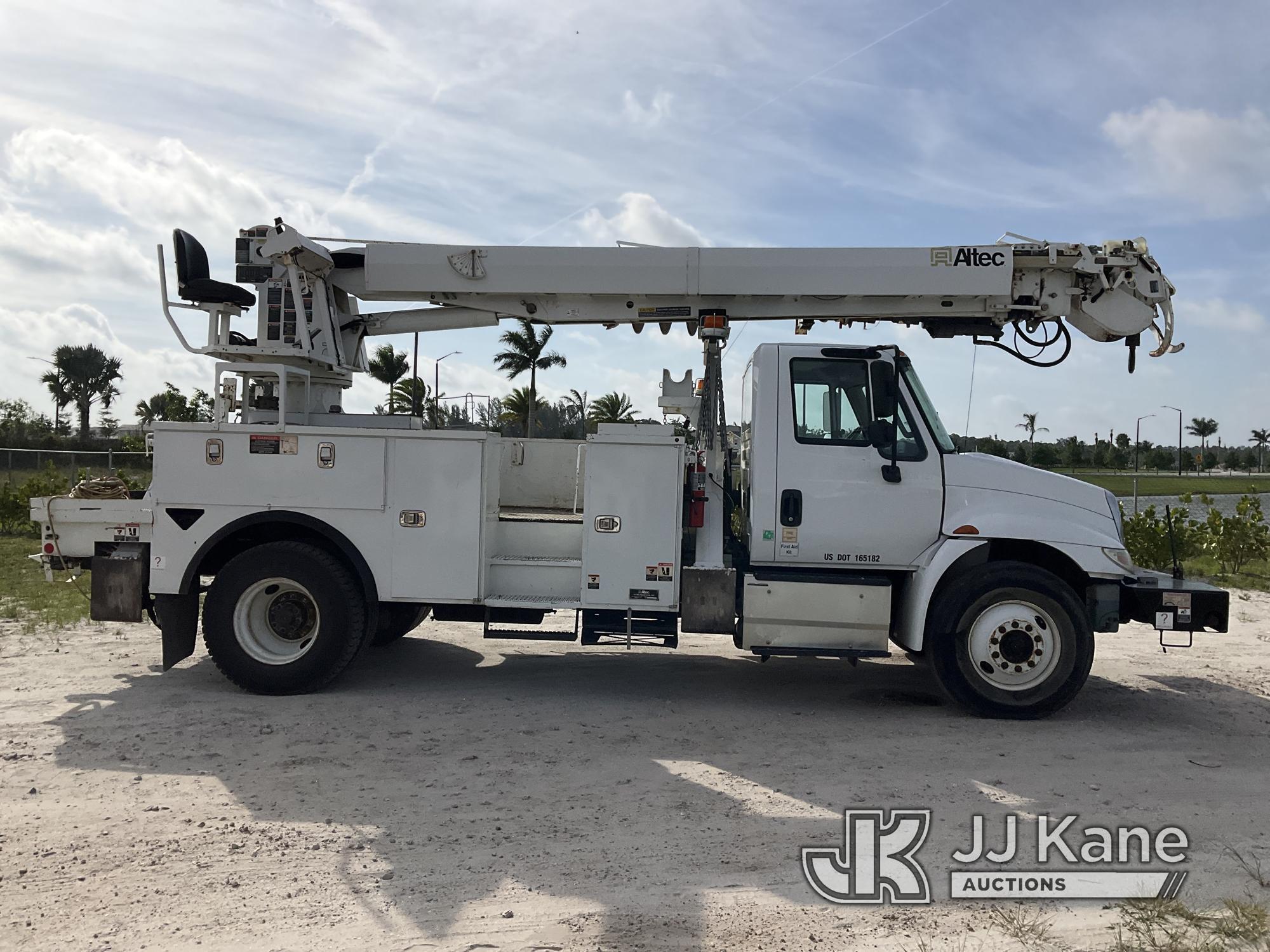 (Westlake, FL) Altec DM47B-TR, Digger Derrick rear mounted on 2017 International 4300 Utility Truck