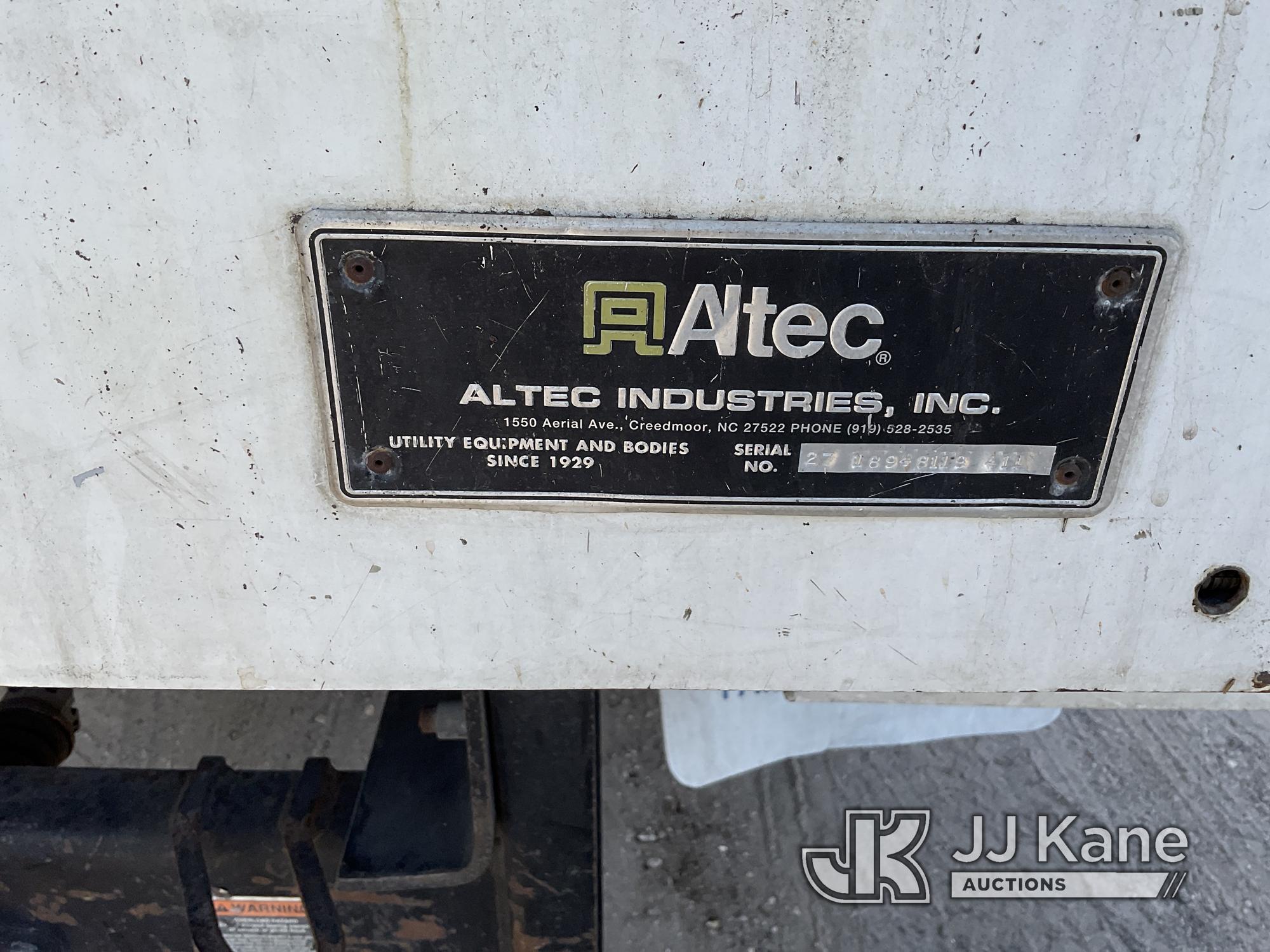 (Tampa, FL) Altec LRV-56, Over-Center Bucket Truck mounted behind cab on 2010 Ford F750 Chipper Dump