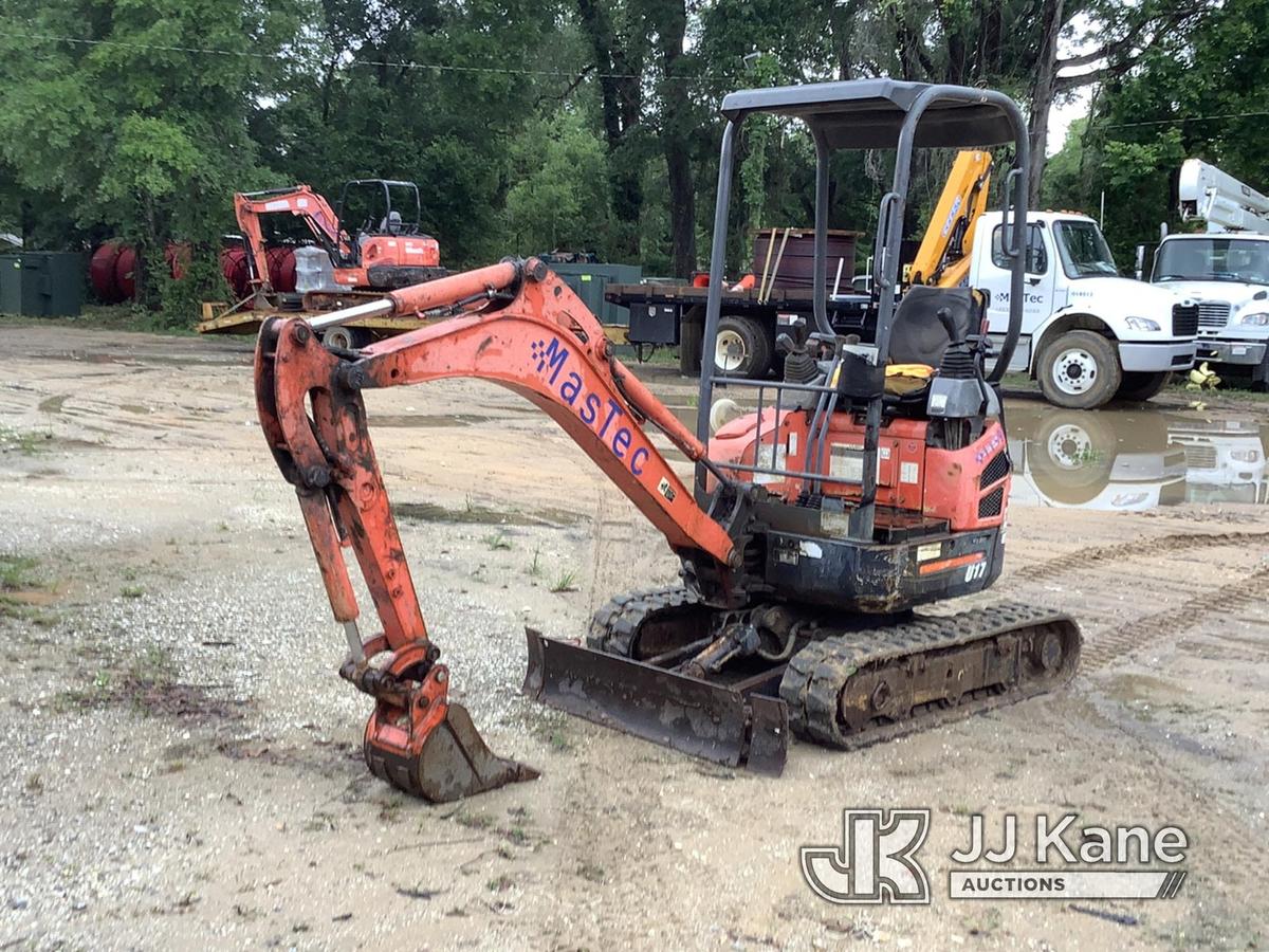 (Pensacola, FL) 2014 Kubota U17 Mini Hydraulic Excavator Runs, Moves & Operates) (Jump To Start, Una