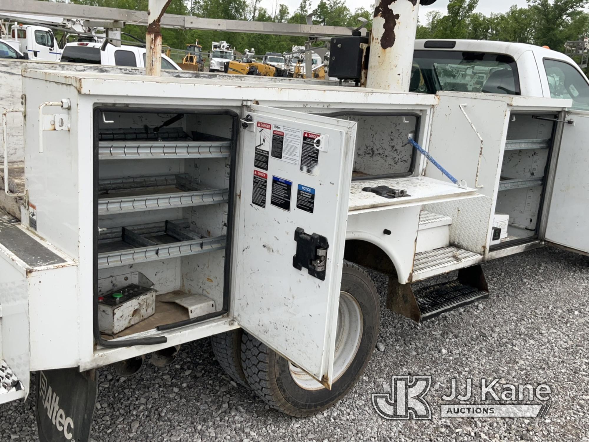 (Verona, KY) Altec AT235P, Telescopic Cable Placing Bucket Truck mounted behind cab on 2015 Ford F55