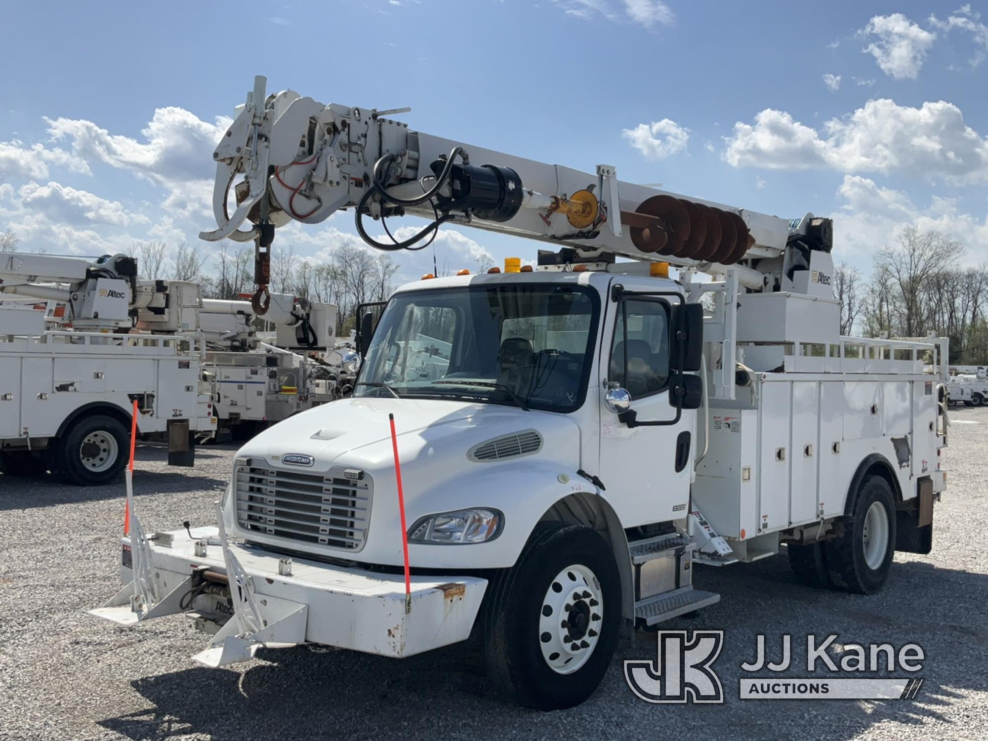 (Verona, KY) Altec DM47TR, Digger Derrick rear mounted on 2010 Freightliner M2 106 Utility Truck Run