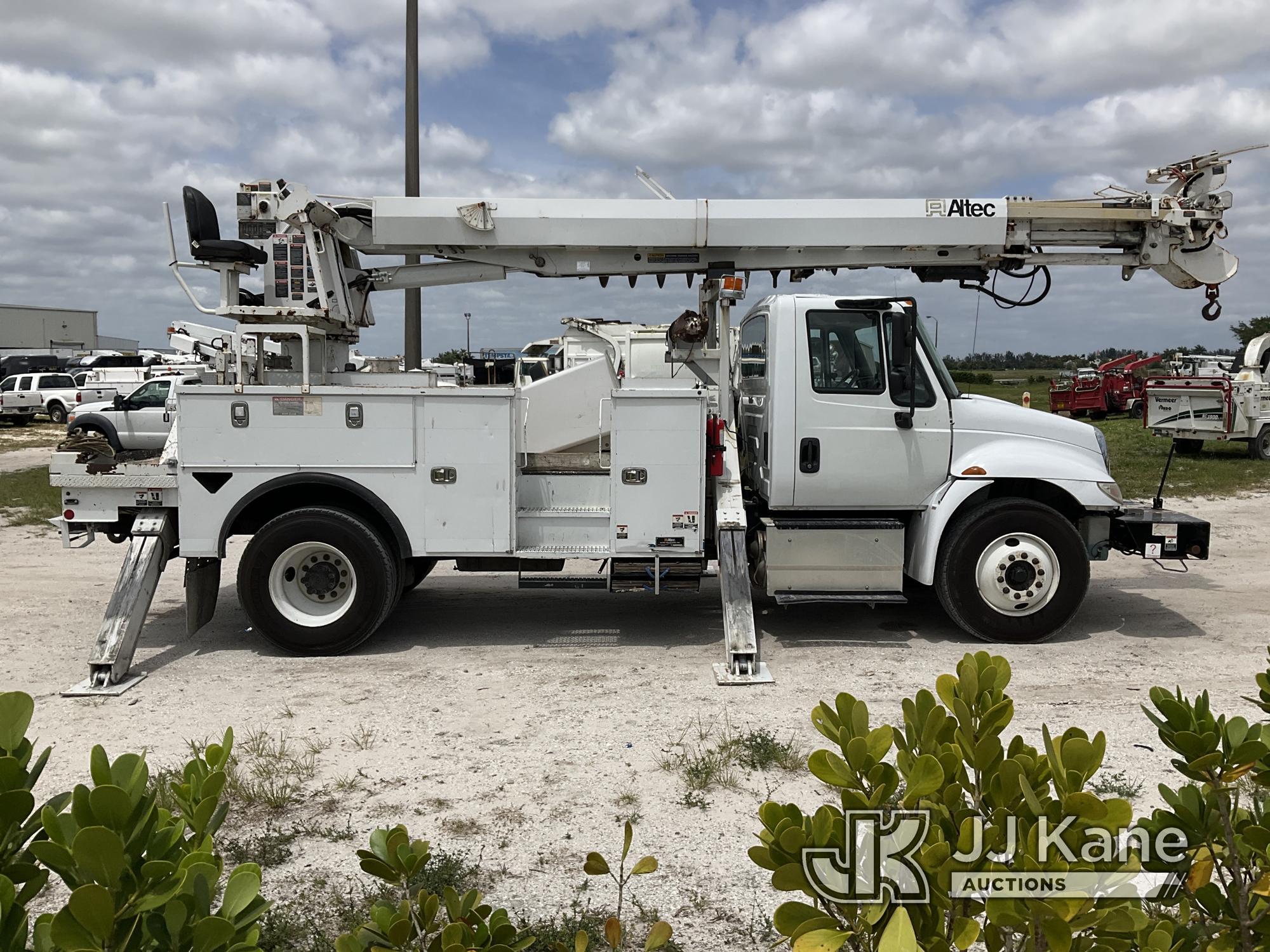 (Westlake, FL) Altec DM47B-TR, Digger Derrick rear mounted on 2017 International 4300 Utility Truck