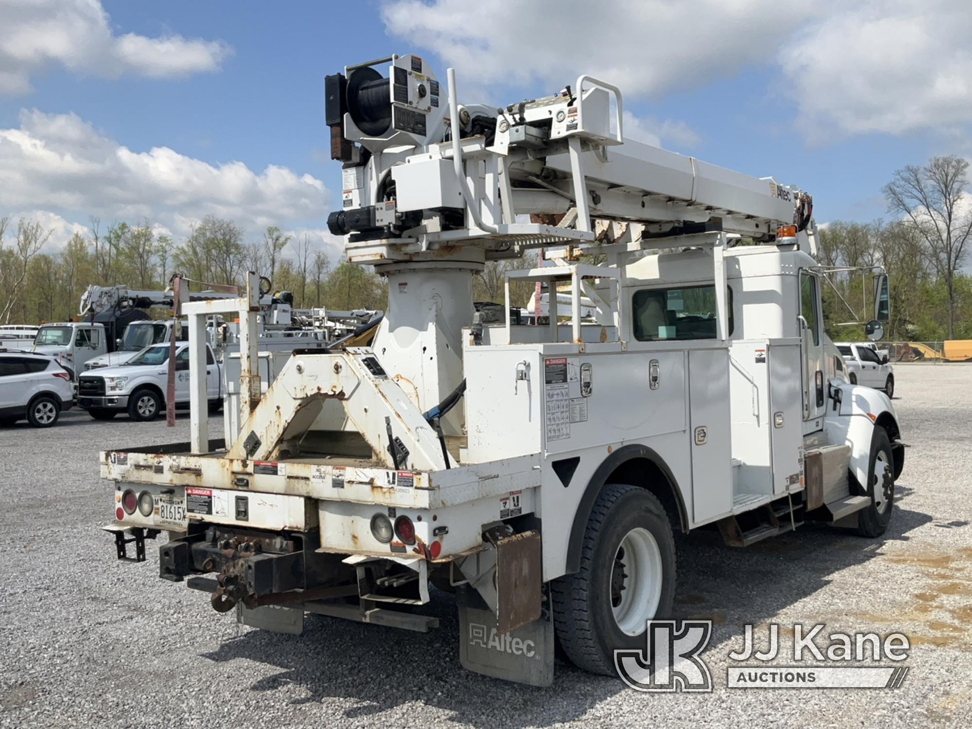 (Verona, KY) Altec DC47-TR, Digger Derrick rear mounted on 2017 Kenworth T300 Utility Truck Runs, Mo