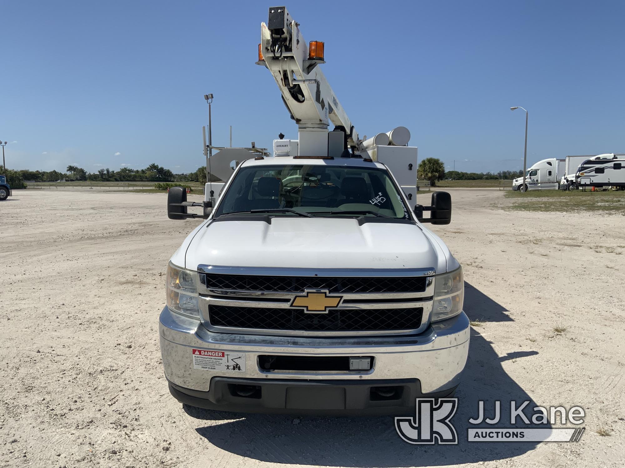 (Westlake, FL) Versalift TEL29, Telescopic Non-Insulated Bucket Truck mounted behind cab on 2012 Che