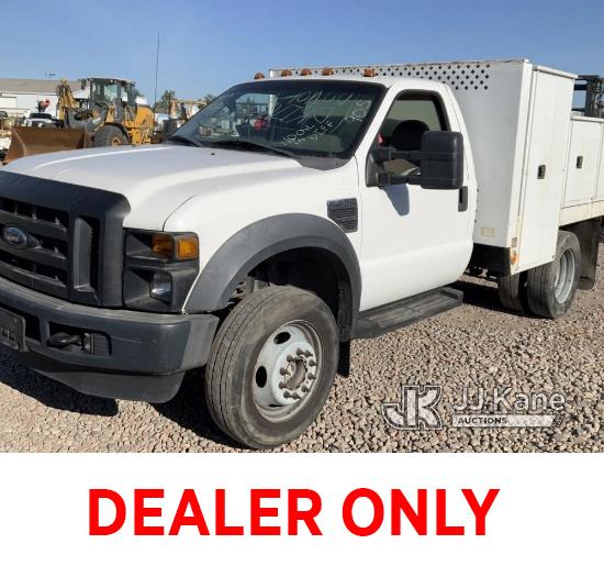 (Dixon, CA) 2008 Ford F550 4x4 Mechanics Service Truck Runs & Moves, Seller States Bad Wheel Hub