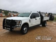 (Byram, MS) 2019 Ford F350 4x4 Crew-Cab Flatbed/Service Truck Runs & Moves) (10ft flat bed w/tool bo