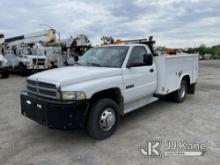 2002 Dodge RAM 3500 4x4 Service Truck Runs & Moves, Body & Rust Damage, Comp. Runs & Builds Air, Lif