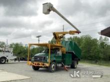 Altec LR7-60E70, Over-Center Elevator Bucket Truck mounted behind cab on 2015 Ford F750 Chipper Dump