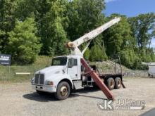 Terex BT3470, Hydraulic Truck Crane mounted behind cab on 2003 Kenworth T300 T/A Flatbed Truck Runs,