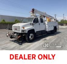 2006 GMC C8E042 Crew-Cab Utility Truck Runs & Moves, Missing Passenger Mirror, ABS Light On, Check E