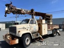 Telelect Commander, Digger Derrick rear mounted on 1988 Chevrolet C70 4x4 Utility Truck Not Running,