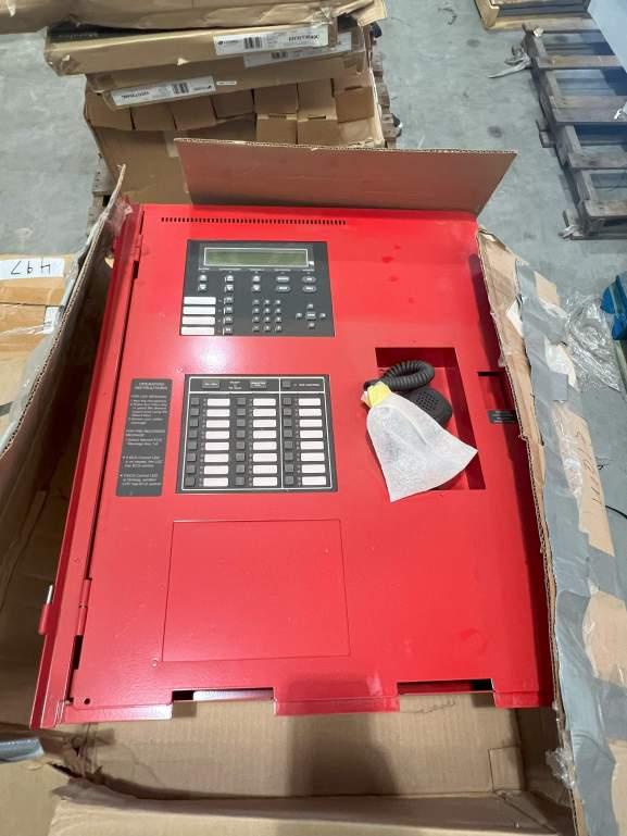 PALLET OF ASSORTED FIRE ALARMS PARTS AND FIXTURES;  CONTROL PANELS; STROBE LIGHTS; SPEAKER POWER SUP