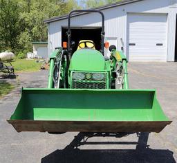 JOHN DEERE 3720 ROPS DIESEL TRACTOR FRONT WHEEL ASSIST W/ JD 300 CX LOADER, QUICK ATTACH, FLOTATION