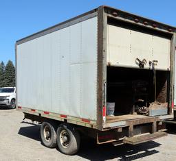 KIEFER HEAVY DUTY TANDEM AXLE GOOSENECK TRAILER 14' FRAME W/ MORGAN ENCLOSED ROLL UP REAR DOOR TRUCK