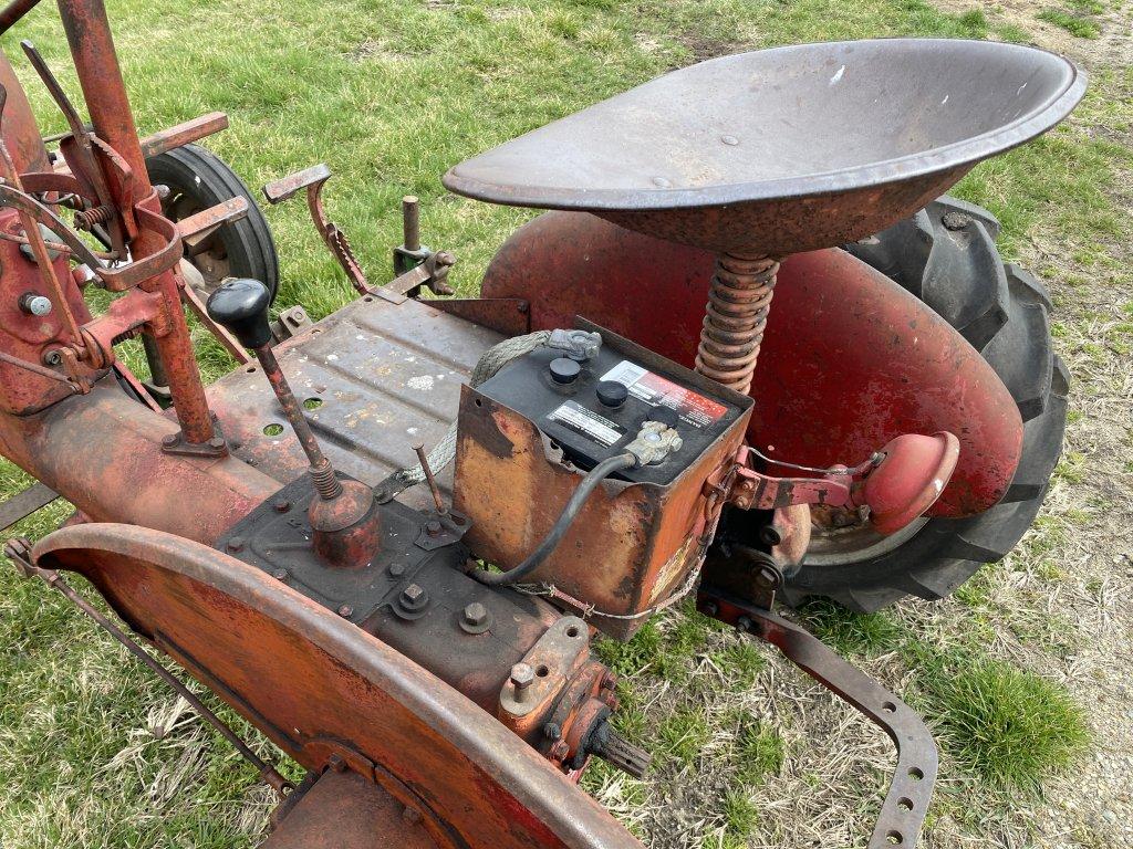 FARMALL MCCORMICK CUB TRACTOR, GAS ENGINE, PTO, WITH CULTIVATOR FRAME, 8-24 REAR TIRES, S/N: 178474