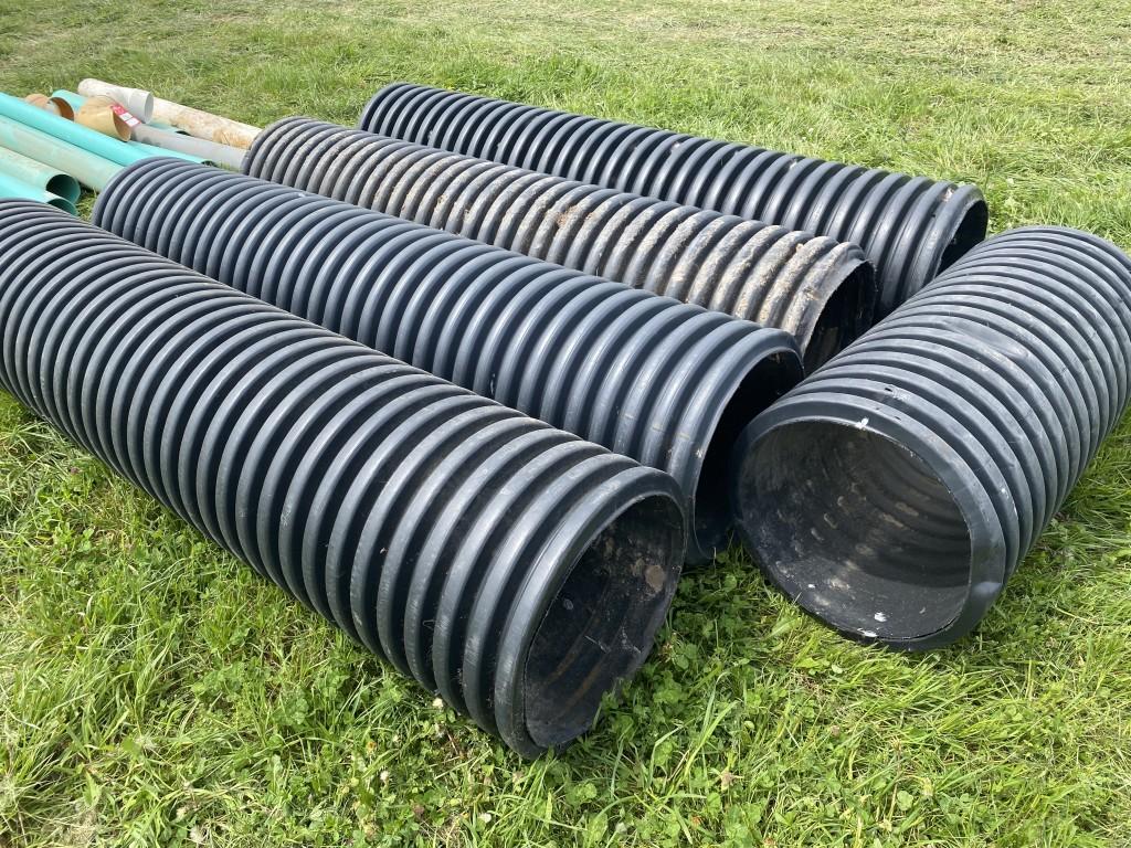 DRAIN TILE, 18'', (4) 90'' AND (1) 44''