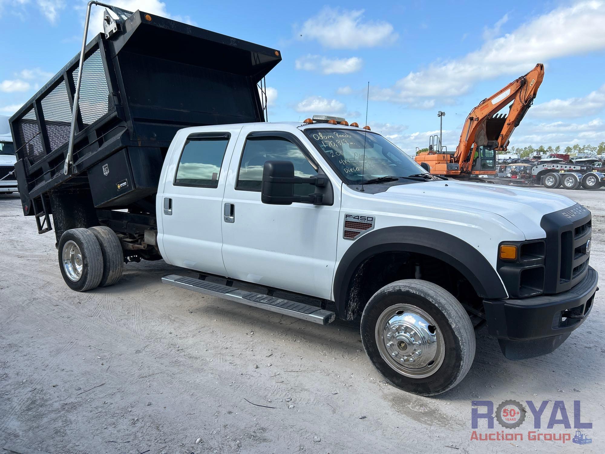 2008 Ford F450 4x4 Crew Cab Dump Truck