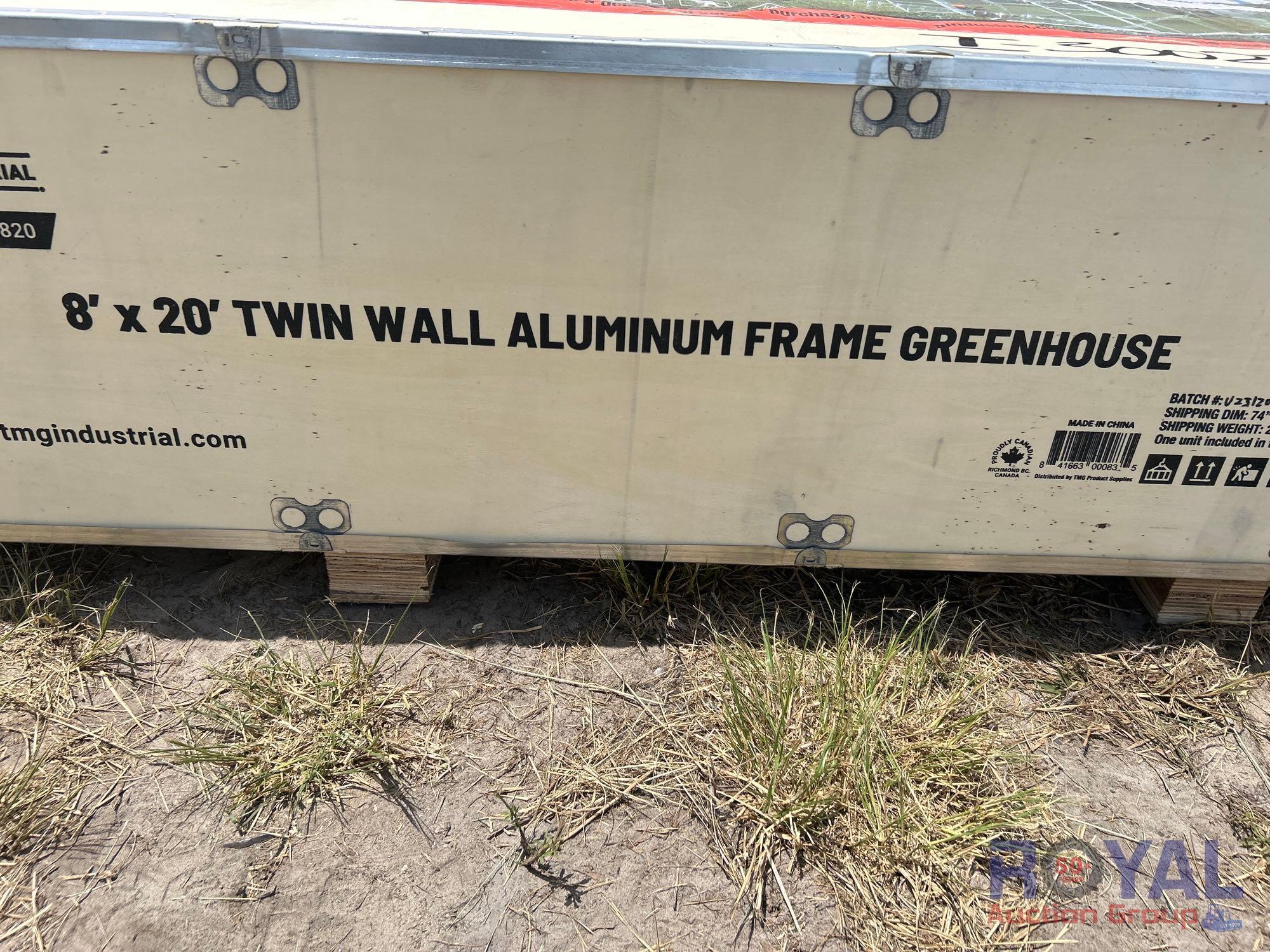 8 X 20 Ft Twin Wall Aluminum Frame Greenhouse