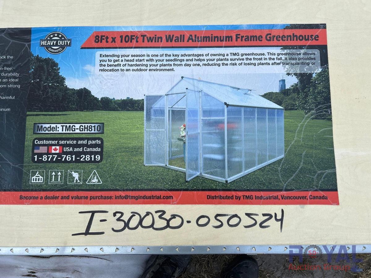 8 X 10 Ft Twin Wall Aluminum Frame Greenhouse