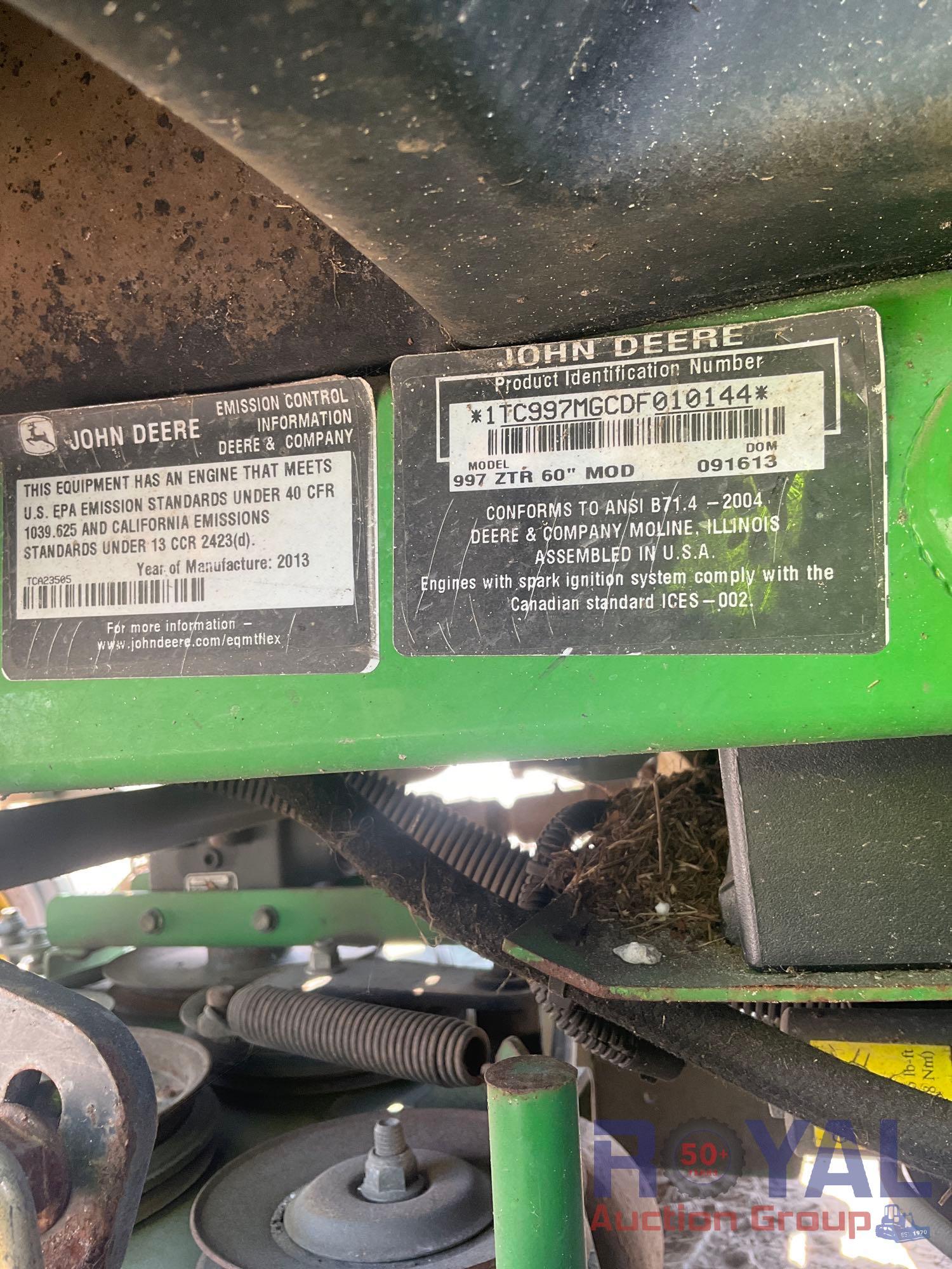 2013 John Deere ZTR 60in Zero Turn Mower