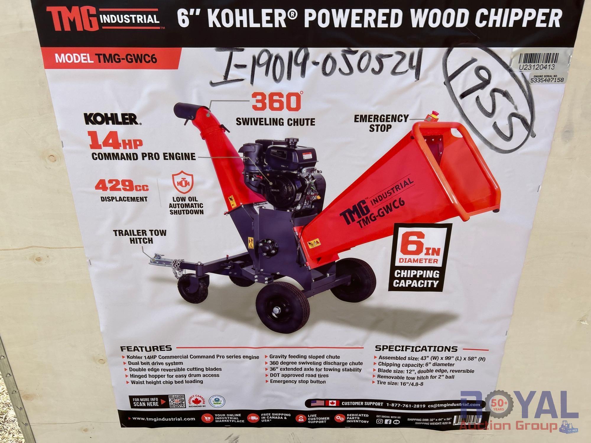 2024 TMG Industrial GWC6 6in Kohler Powered Wood Chipper