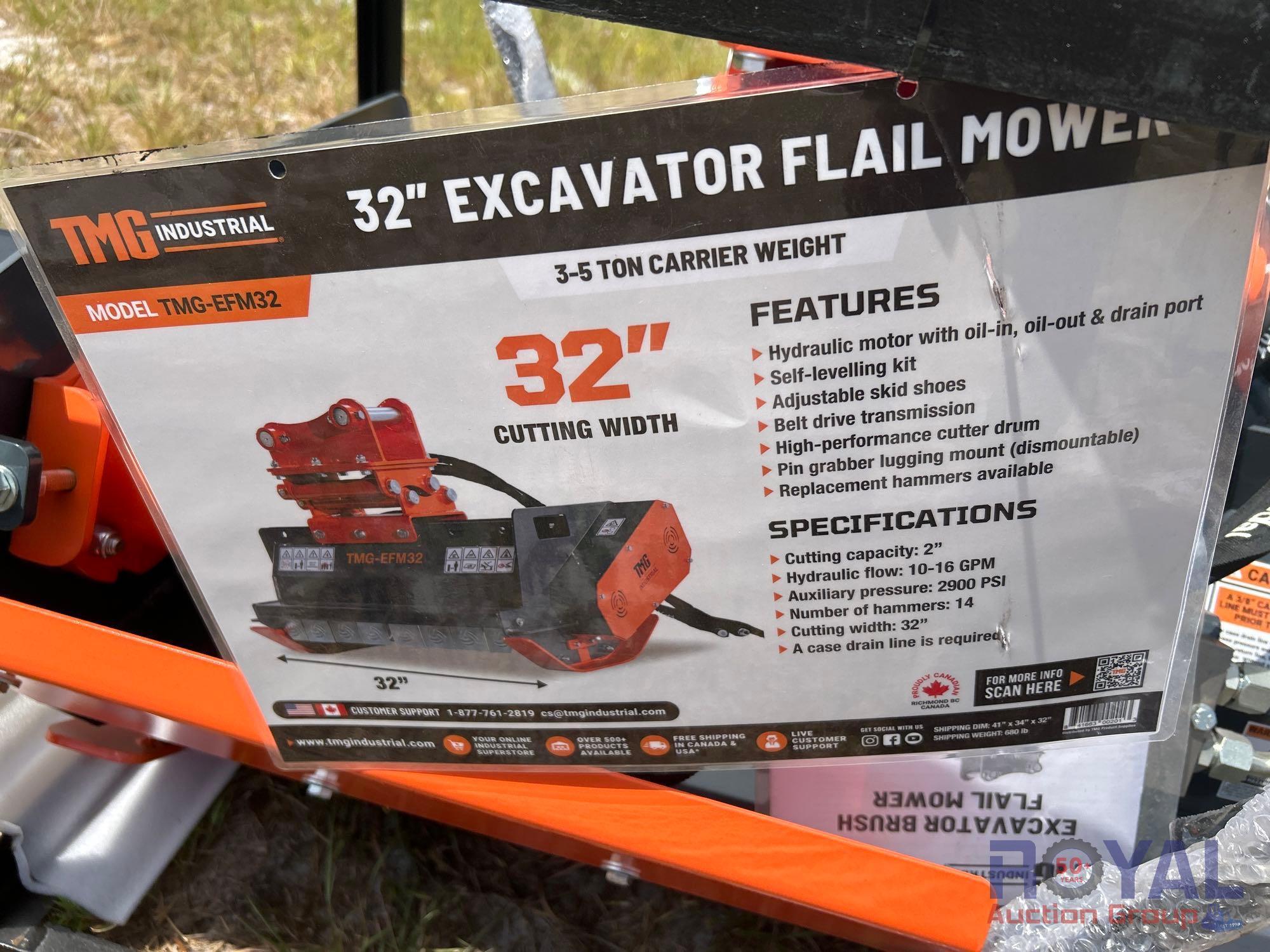 2024 TMG EFM32 32in Excavator Flail Mower Attachment