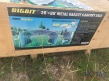 2024 Diggit 20FTx30FT Metal Garage Carport Shed