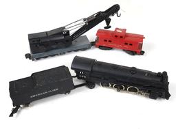 Toy American Flyer Train Set (9), O ga, incl 290 loco & tender, crane & var