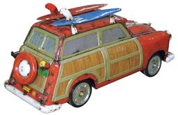 Cooler, hand-made Woody wagon w/surf board rack, made by a Company called "Think Outside",