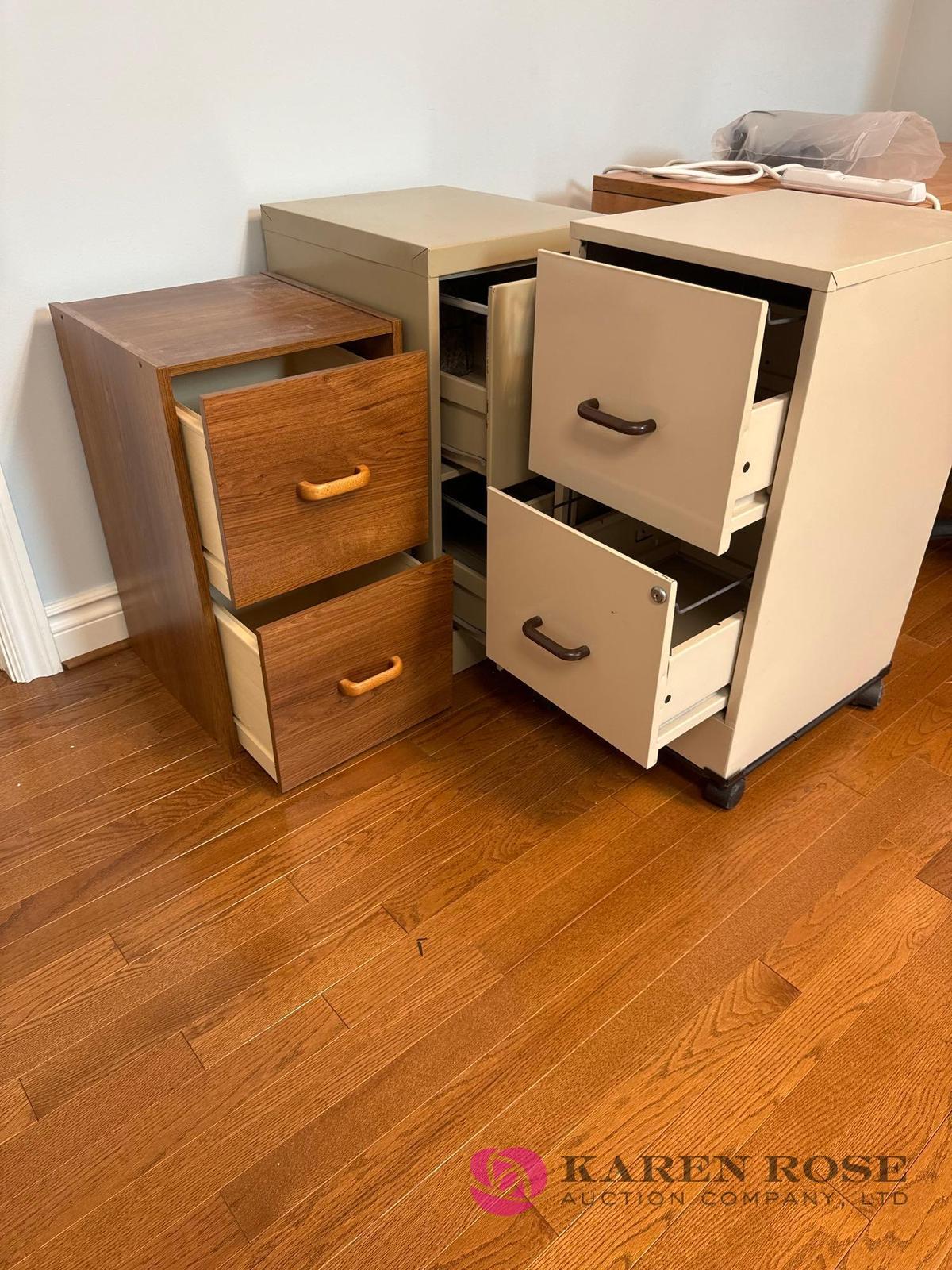 upstairs 3- 2 drawer file cabinets