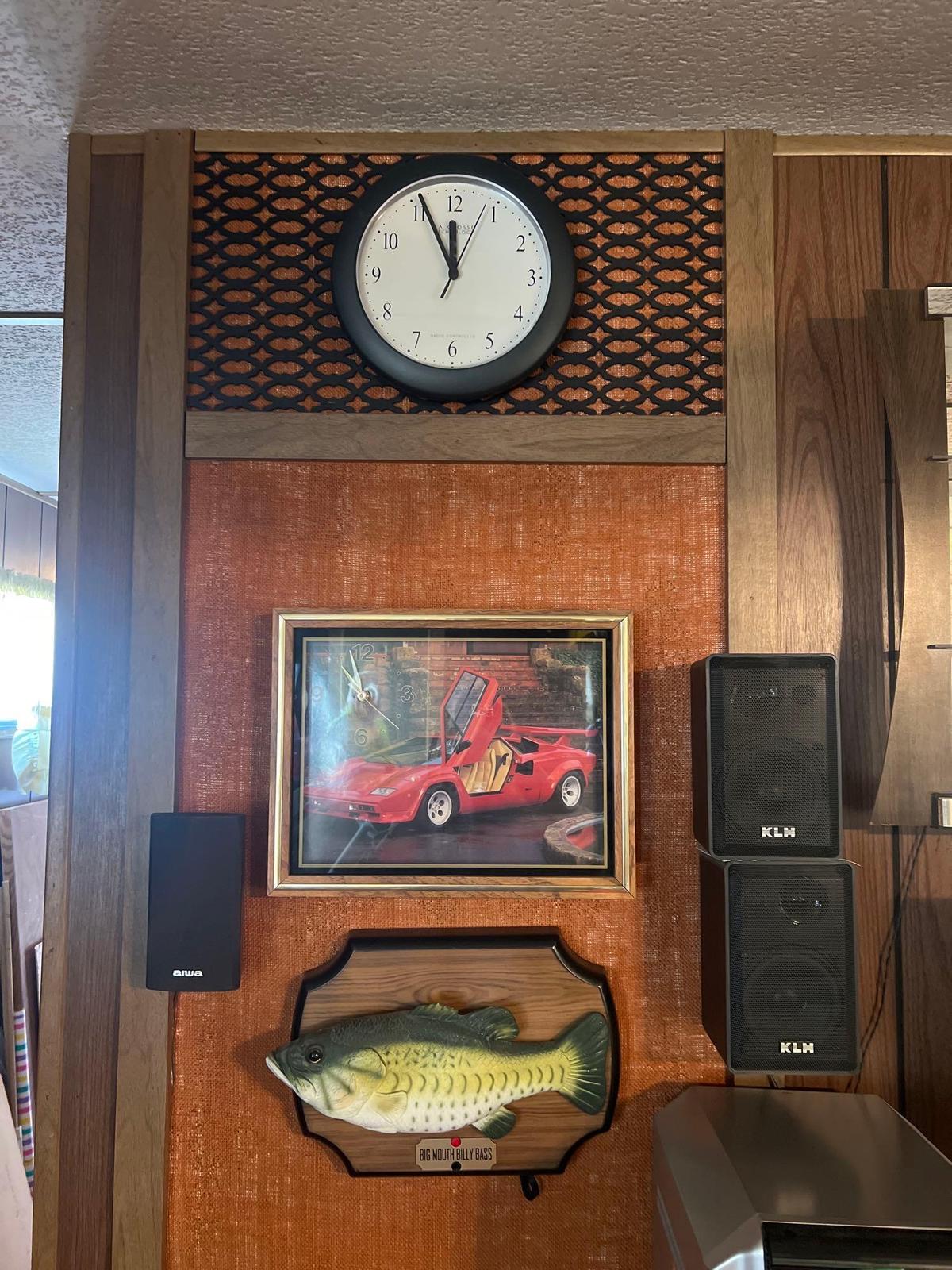 Big mouth Billy bass and clocks