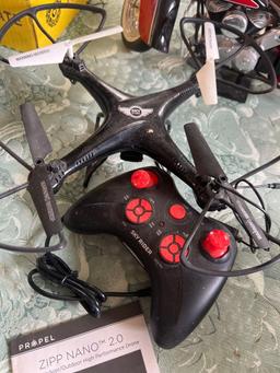 Propel Zipp Namo Drone and Falcon 2 Pro drone in kitchen