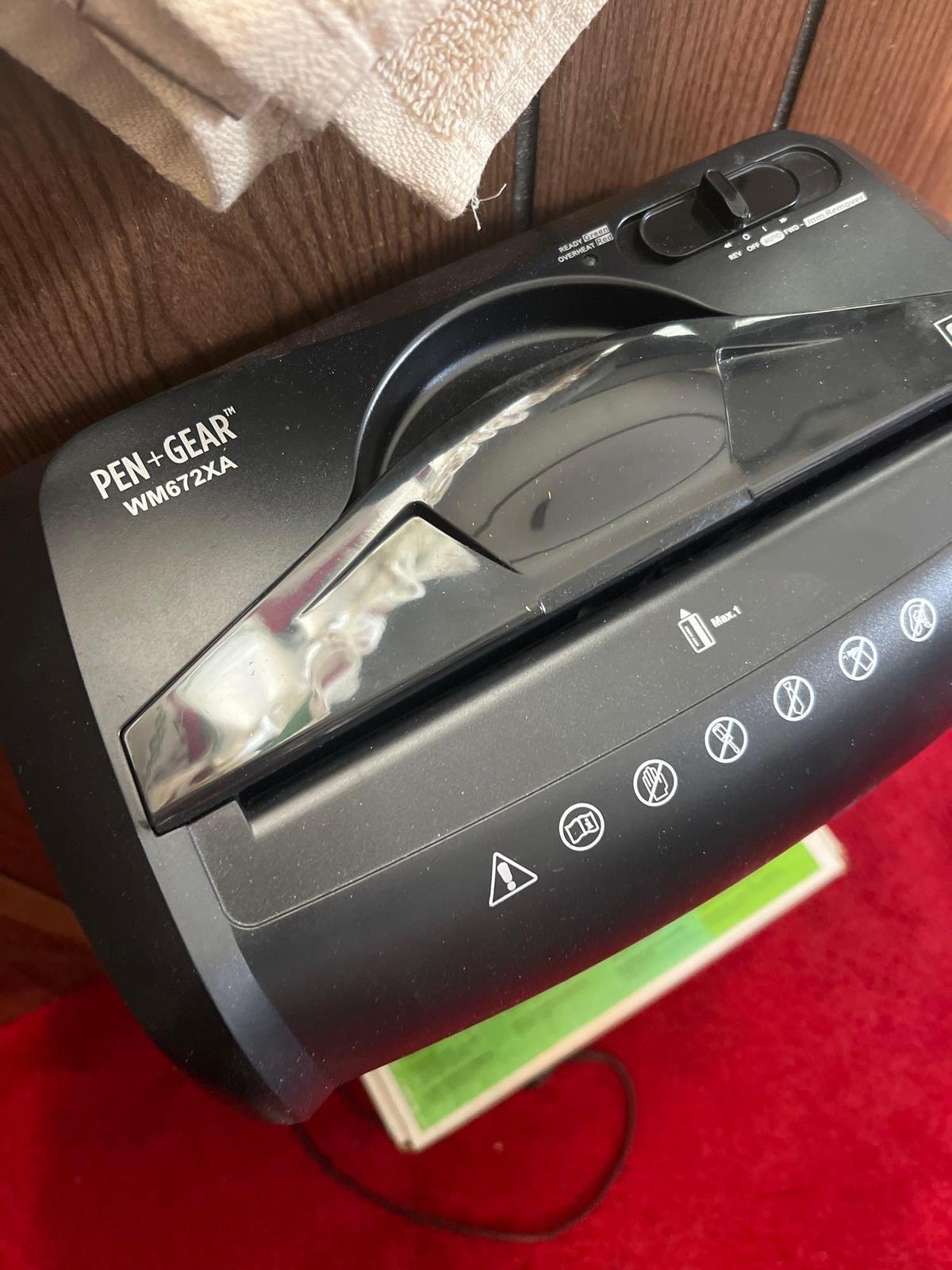 Paper shredder in kitchen