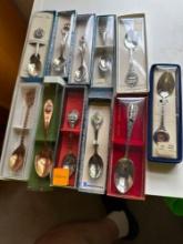 lot of 11 souvenir spoons
