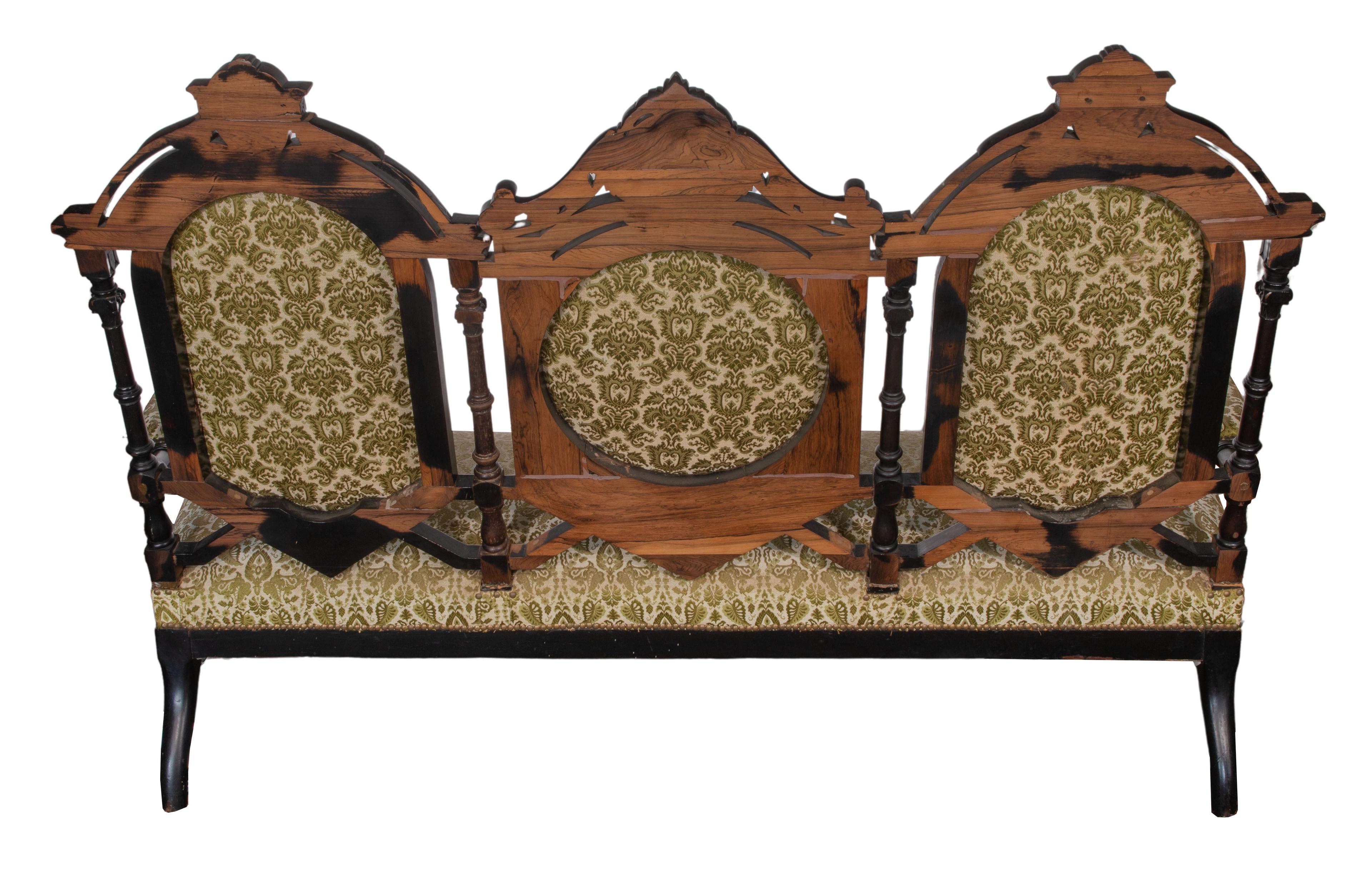 19th Century Ebonized Upholstered Seating Suite