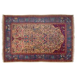 Persian Kashan Silk Blend Prayer Rug